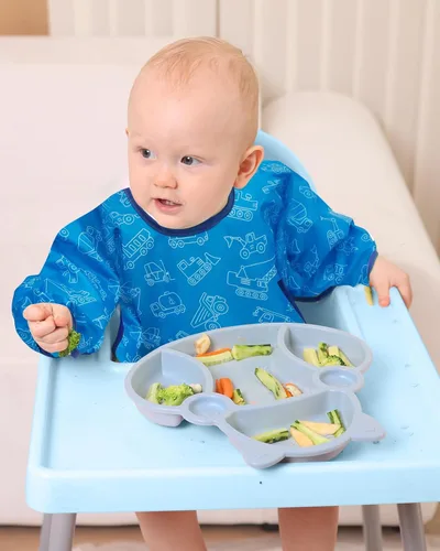 Miniatura 8 de Lictin Baberos de Manga Larga Paquete de 5 - Baberos para Bebé, Baberos Impermeables para Niños Pequeños, Delantal para Bebé para Comer, Baberos