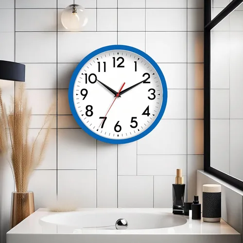 Miniatura 4 de DAXSMY Reloj de pared analógico pequeño de 8 pulgadas, silencioso, sin tictac, funciona con pilas, moderno, simple, decorativo, para cocina, H-blue