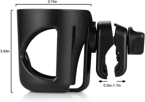Miniatura 7 de Accmor Portavasos universal para cochecito, portavasos para silla de ruedas Walker, bicicleta giratoria de 360°, accesorios de fijación para Negro