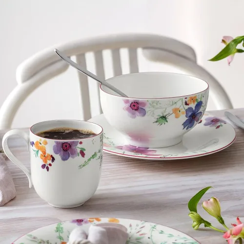 Miniatura 4 de Villeroy & Boch Mariefleur - Plato de ensalada básico: 8.25 pulgadas, porcelana premium, blanco/multicolor