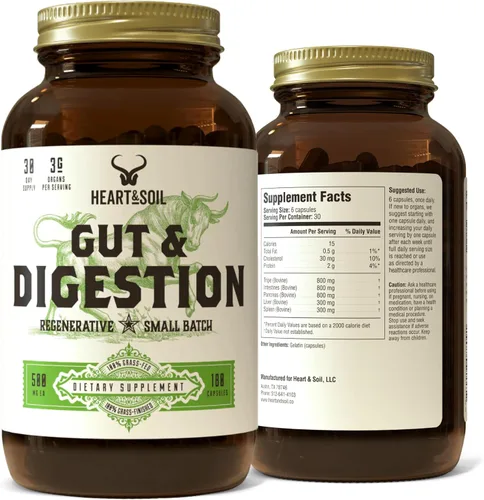 Miniatura 10 de HEART & SOIL Suplemento de calostro 100% alimentado con pasto y acabado de ganado regenerativo para la salud intestinal, muscular e inmunológica