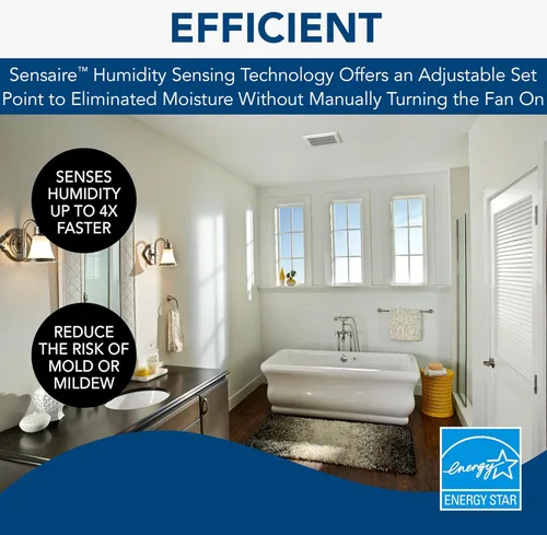 Miniatura 3 de Broan Flex™ Series 80 CFM 0.7 Sones Ventilador de ventilación con detección de humedad Energy Star®