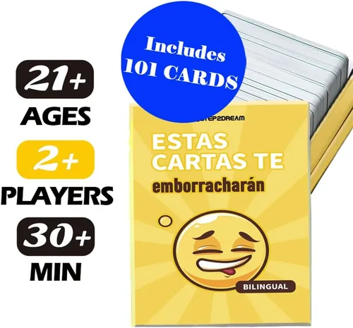Miniatura 2 de Juego de Cartas para Beber Bilingüe Español-Inglés Divertidos Juegos de Fiesta con Alcohol para Adultos Emocionante Juego de Mesa para Noches