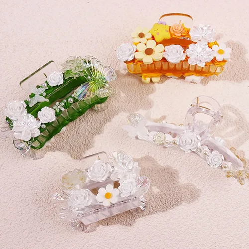 Miniatura 3 de 250 cuentas 3D con parte trasera plana, lazos de flores surtidos en color negro, rosa, blanco, cuentas de mariposa con parte trasera plana, perlas