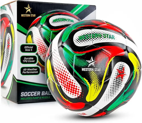 Miniatura 8 de Western Star Balón de fútbol Helix- Tamaño 3 4 5 – Pelotas de fútbol oficiales de grado de partido – Diseño atractivo y duradero