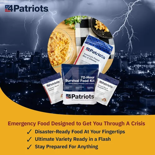 Miniatura 3 de 4Patriots suministro de alimentos para emergencias, kit de supervivencia para 72 horas, vida útil de 25 años, 16 porciones