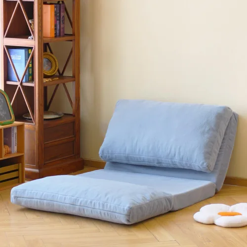Miniatura 2 de N&V Sofá cama plegable tipo bolsa de frijoles, sofá cama plegable con relleno de espuma, incluye funda extraíble y lavable a máquina, suave forro