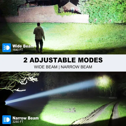 Miniatura 6 de Linternas Recargables de Alto Lumen, Paquete de 2 Linterna LED Súper Brillante de 99000 Lúmenes con 5 Modos e Impermeable, Carga Rápida USB Linterna
