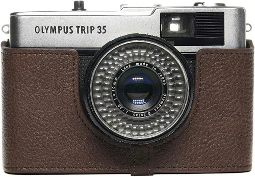 Miniatura 11 de Trip 35 - Funda de piel auténtica hecha a mano para cámara Olympus Trip 35 con correa de mano (negro)