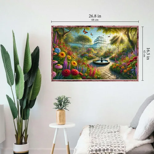 Miniatura 3 de Rompecabezas de jardín botánico de 1000 piezas para adultos - Rompecabezas grande desafiante con letras en la parte posterior - Colorido diseño