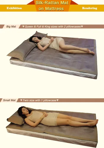 Miniatura 2 de Tapete cuadrado de enfriamiento para cama, tapete de ratán de seda de hielo, Jacquard plegable mezclado seda de hielo y alfombrilla de ratán