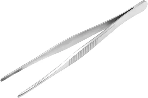 Miniatura 4 de Pinzas de acero inoxidable de 5-1/2 pulgadas con punta dentada recta, pinzas multiusos para reparación de manualidades, paquete de 2