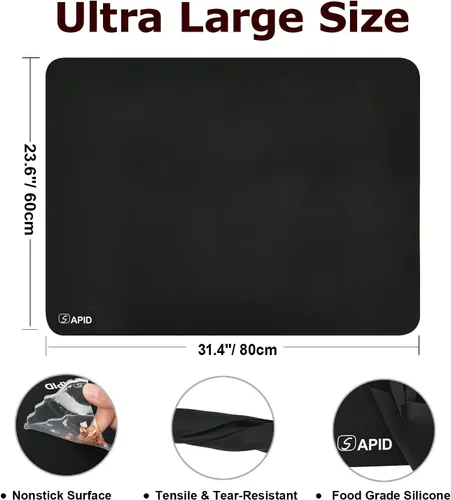 Miniatura 2 de SAPID Hoja de silicona extra grande para manualidades de 23.6 x 31.4 pulgadas, alfombrillas de silicona gruesa para fundición de joyas, alfombrilla
