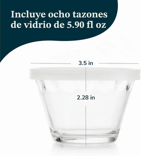 Miniatura 3 de Libbey Baker's Basics Juego de 8 Piezas de Platos de Vidrio para Hornear Cupcake Party con Tapas, Cuencos Redondos Pequeños de Vidrio, Cuencos