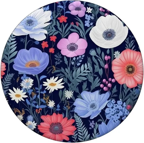 Miniatura 3 de Bonito diseño de flores con flores florales coloridas mixtas PopSockets Standard PopGrip