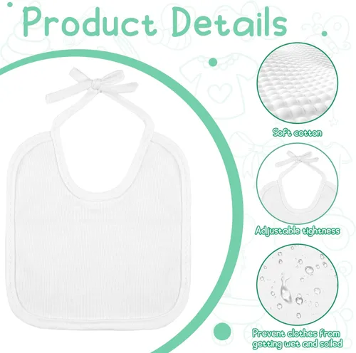 Miniatura 4 de BOUBONI Set de 55 piezas para decorar baberos de bebé DIY Incluye 10 baberos blancos 12 marcadores de tela 12 plantillas 20 pinzas para la ropa 1