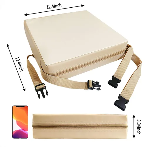 Miniatura 4 de Asiento elevador para niños o niñas, con hebilla de seguridad, lavable, de poliuretano, con 2 correas, para mesa de comedor, cojín elevador