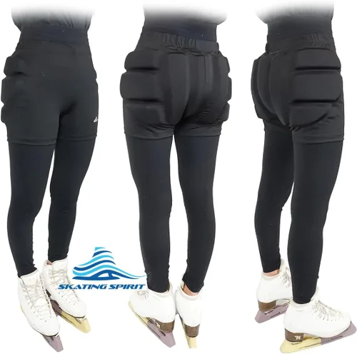 Miniatura 3 de Skating Spirit Pantalones cortos acolchados protectores para el coxis de la cadera y los glúteos para hielo patinaje sobre ruedas, patinaje sobre