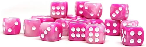Miniatura 10 de Paquete de 25 dados D6 de 0.472 pulgadas, colección a juego de 6 dados con pipas (granito amarillo y negro)