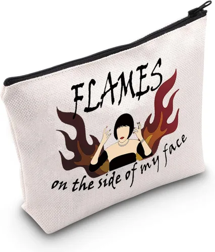 POFULL Regalo blanco del amante de la película en el lado de mi cara con cremallera bolsa bolsa regalo de película, Bolso Flames On The Side Of My