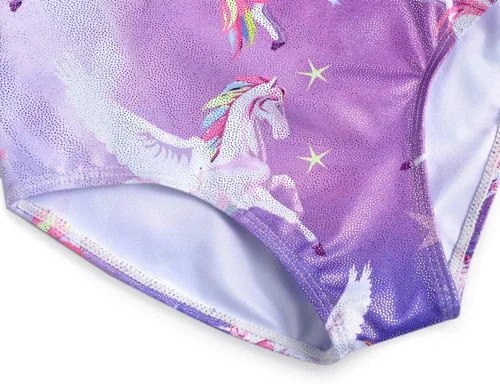 Miniatura 131 de HOZIY - Leotardos de manga larga para niñas, de gimnasia, para niños pequeños, trajes florales de unicornio, galaxia, arco iris, patrón de rayas