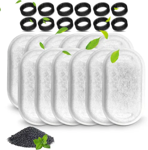 Miniatura 9 de Filtros de fuente de agua para gatos, compatibles con fuente de mascotas de acero inoxidable, 8 filtros con 8 esponjas, filtros de repuesto