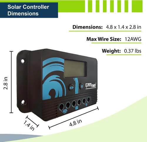 Miniatura 7 de ExpertPower Kit de energía solar de 100 W y 12 V Batería de litio LiFePO4 de 12 V 20 Ah Panel solar flexible de 100 W, controlador de carga