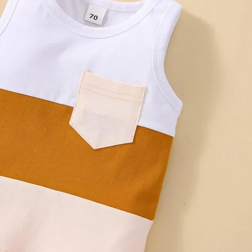 Miniatura 40 de Conjunto de ropa casual de manga corta con botones y pantalones cortos de lino para bebés y niños pequeños