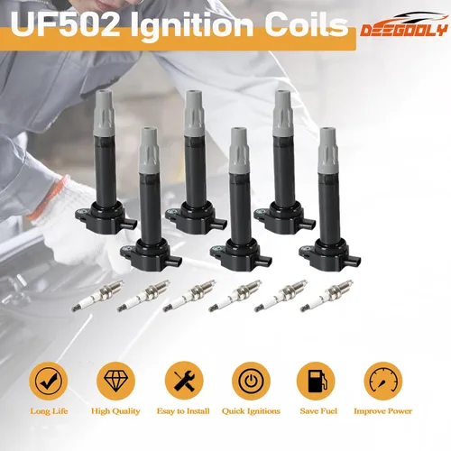 Miniatura 2 de Paquete de 6 bobinas de encendido UF-502 y bujías de iridio 7781 Compatibles con Chrysler 300 2006-2010, Sebring 2006-2010, Town & Country 2008-2010