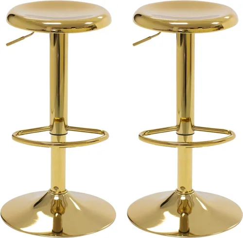 Taburetes de bar – Paquete de 2 taburetes de bar de altura giratoria ajustable, taburetes de metal modernos, taburete de bar sin respaldo para bar,