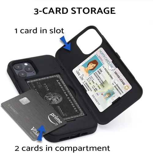 Miniatura 3 de TORU CX PRO - Funda tipo cartera para iPhone 12 Pro/iPhone 12 Funda protectora a prueba de golpes resistente con tarjetero oculto y ranura