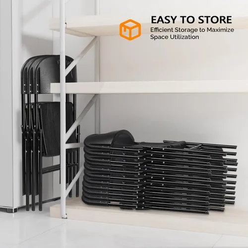 Miniatura 4 de VINGLI Sillas plegables, silla plegable resistente, asiento portátil de plástico HDPE con marco de acero para interiores y exteriores, comedor