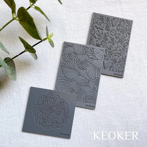 Miniatura 8 de Keoker Hojas de textura de arcilla polimérica, alfombrilla de textura de arcilla para hacer aretes de joyería, herramientas de aretes de arcilla