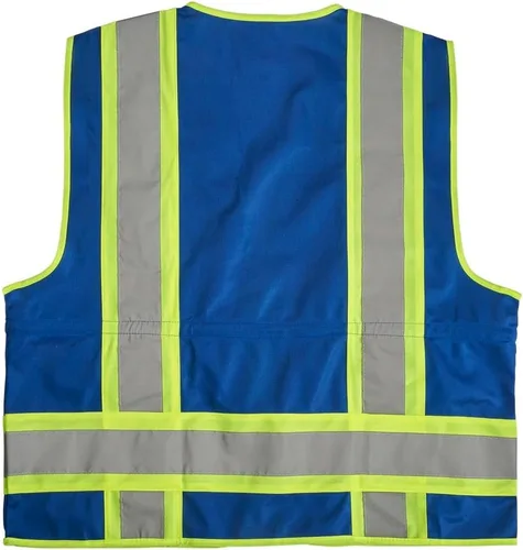 Miniatura 2 de J. J. Keller & Associates, Inc. Chaleco de seguridad de alta visibilidad, unisex, poliéster, SAFEGEAR Azul