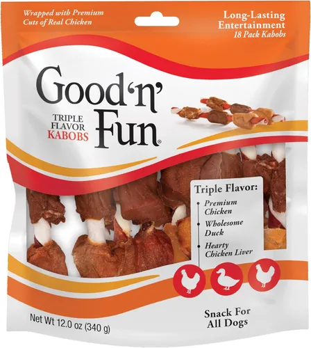 Miniatura 2 de Good'N'Fun - Brochetas de cuero crudo con triple sabor para perros