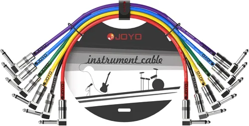 Miniatura 8 de JOYO Cable para Bajo de Guitarra 15 Pies, Cable de Instrumento de Audio Profesional 1/4 Pulgada, Cable de Amplificador de Ángulo Recto (Negro, CM-12)