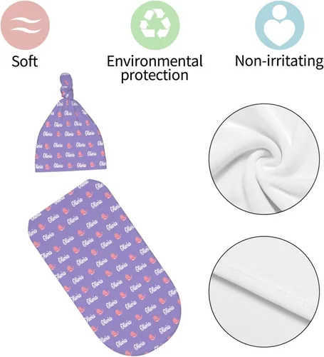 Miniatura 7 de Manta personalizada para bebé con capucha para niña y niño con nombre Mantas personalizadas para bebés para niñas y niños con nombre Artículos