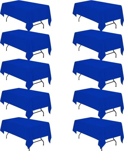 Miniatura 19 de BRILLMAX 6 Pack de Manteles Azul Marino para Mesas Rectangulares de 8 Pies 90 x 156 Pulgadas - 8 pies Mantel Rectangular a Granel de Lino
