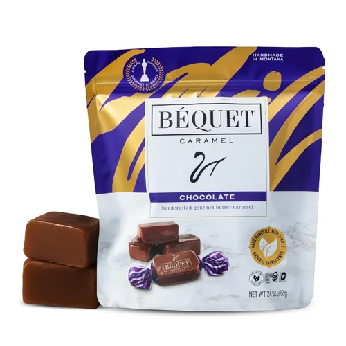 Miniatura 7 de Béquet Caramel - Caramelo gourmet de butterscotch salado - Caramelo envuelto individualmente - Caramelo gourmet de sal marina - Hecho en Montana