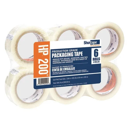 Shurtape HP 104483 - Cinta de embalaje y envío termofusible de servicio medio, para sellado manual o automático, 1.890 in x 328.1 ft por rollo,