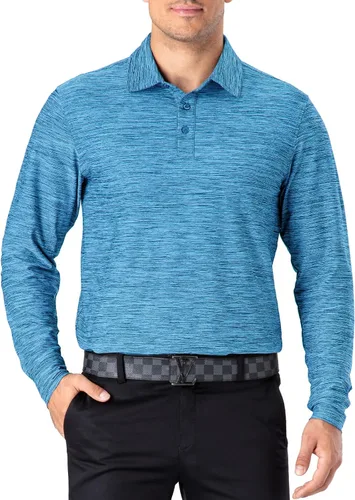 Miniatura 8 de NAVISKIN Camisas polo para hombre, de secado rápido, UPF 50, manga larga y corta, que absorben la humedad