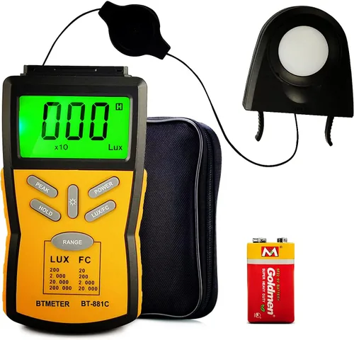 Miniatura 8 de BTMETER Light Lux Meter Logger BT-5000A, probador digital de lúmenes de medición de nivel de iluminación Intensidad 0.1 ~ 400.000 Lux(0.1 ~ 40.000
