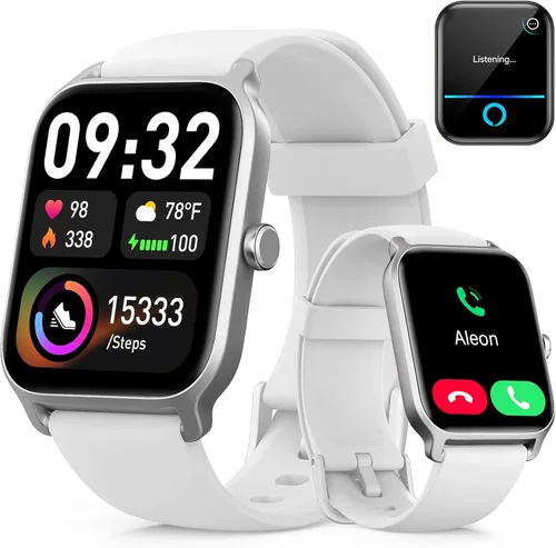Miniatura 11 de Relojes inteligentes para mujeres y hombres, pantalla táctil HD de 1.85 pulgadas con alertas de llamadas y mensajes, monitor de frecuencia cardíaca