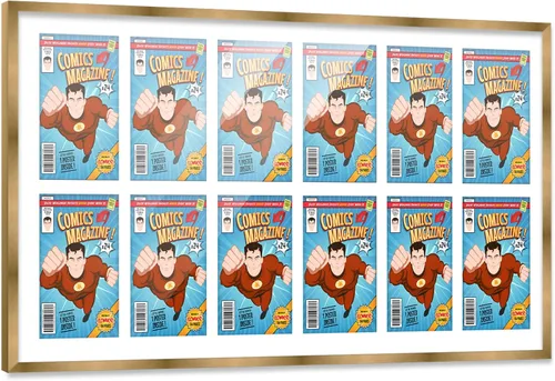 Miniatura 94 de Poster Palooza Marco de cómic con paspartú para 1 cómic de la Edad de Bronce publicado entre 1970 y 1985, marco de cómic negro para cómic de 7.25 x