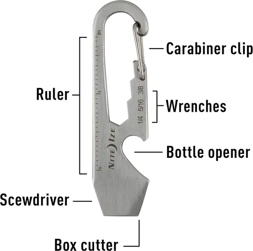 Miniatura 8 de Clip de mosquetón con llave, plateado, 1-11/16 pulgadas
