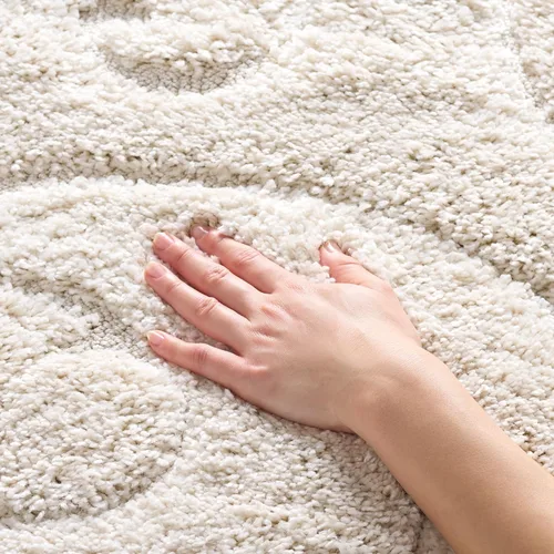 Miniatura 44 de SAFAVIEH - Alfombra de la colección Florida Shag - 10 pies redonda, color crema y beige, diseño de pergamino, no suelta pelusa y fácil de limpiar
