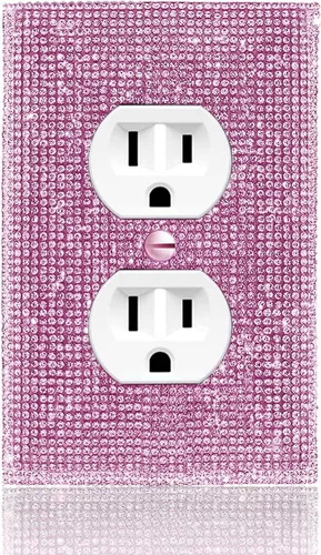 Miniatura 13 de 1 funda para interruptor de luz brillante – Cubierta de placa de interruptor con purpurina dorada con diamantes de imitación 2.2 lbs-2-Oro