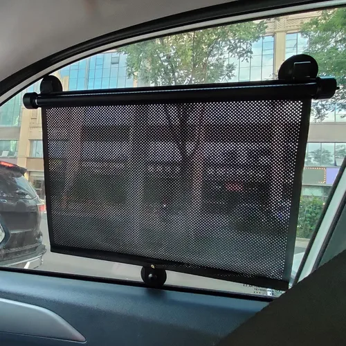 Miniatura 7 de Vrasly Paquete de 2 parasoles enrollables para ventana lateral de automóvil, parasol retráctil para ventana de automóvil para protección UV