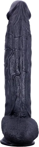Miniatura 8 de Consolador negro súper enorme de 17.3 pulgadas, consolador de polla larga, monstruo gigante, juguete sexual anal grueso y grande con consoladores