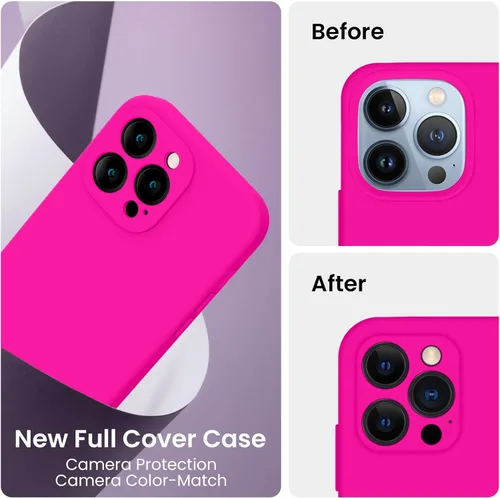Miniatura 3 de FireNova Funda para iPhone 13 Pro Max, funda de silicona mejorada protección de cámara con 2 protectores de pantalla, forro interior de microfibra